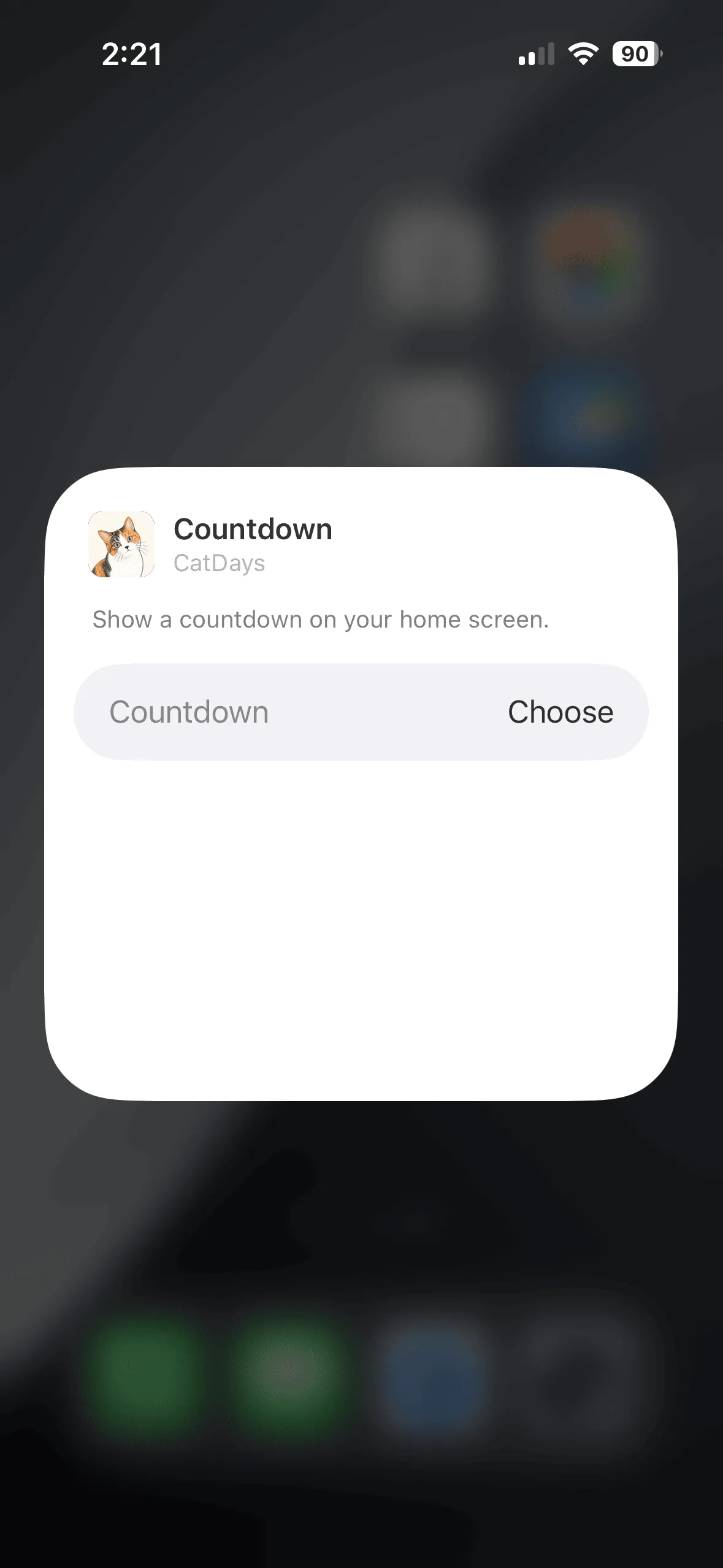 Tap Choose on the countdown field