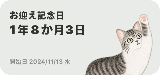 CatDaysのカウントダウンウィジェットの例