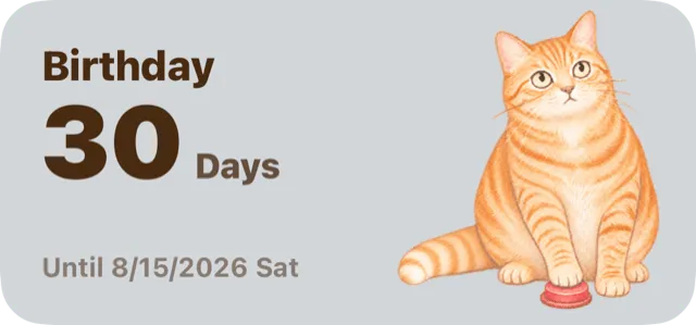 CatDays countdown widget example