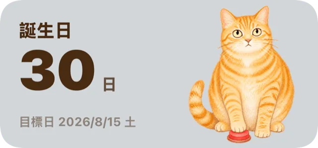 CatDaysのカウントダウンウィジェットの例