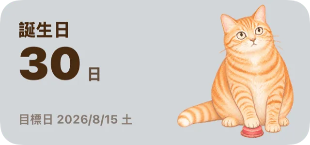 CatDaysのカウントダウンウィジェットの例